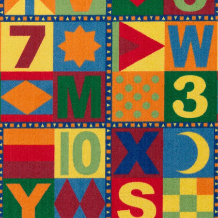 Flagship Carpets: Floors That Teach Round Rug - 96’’ Diameter - Multicolor - Rugs & Mats