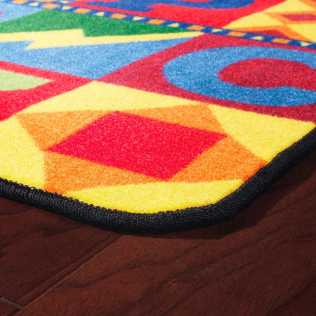 Flagship Carpets: Floors That Teach Round Rug - 96’’ Diameter - Multicolor - Rugs & Mats