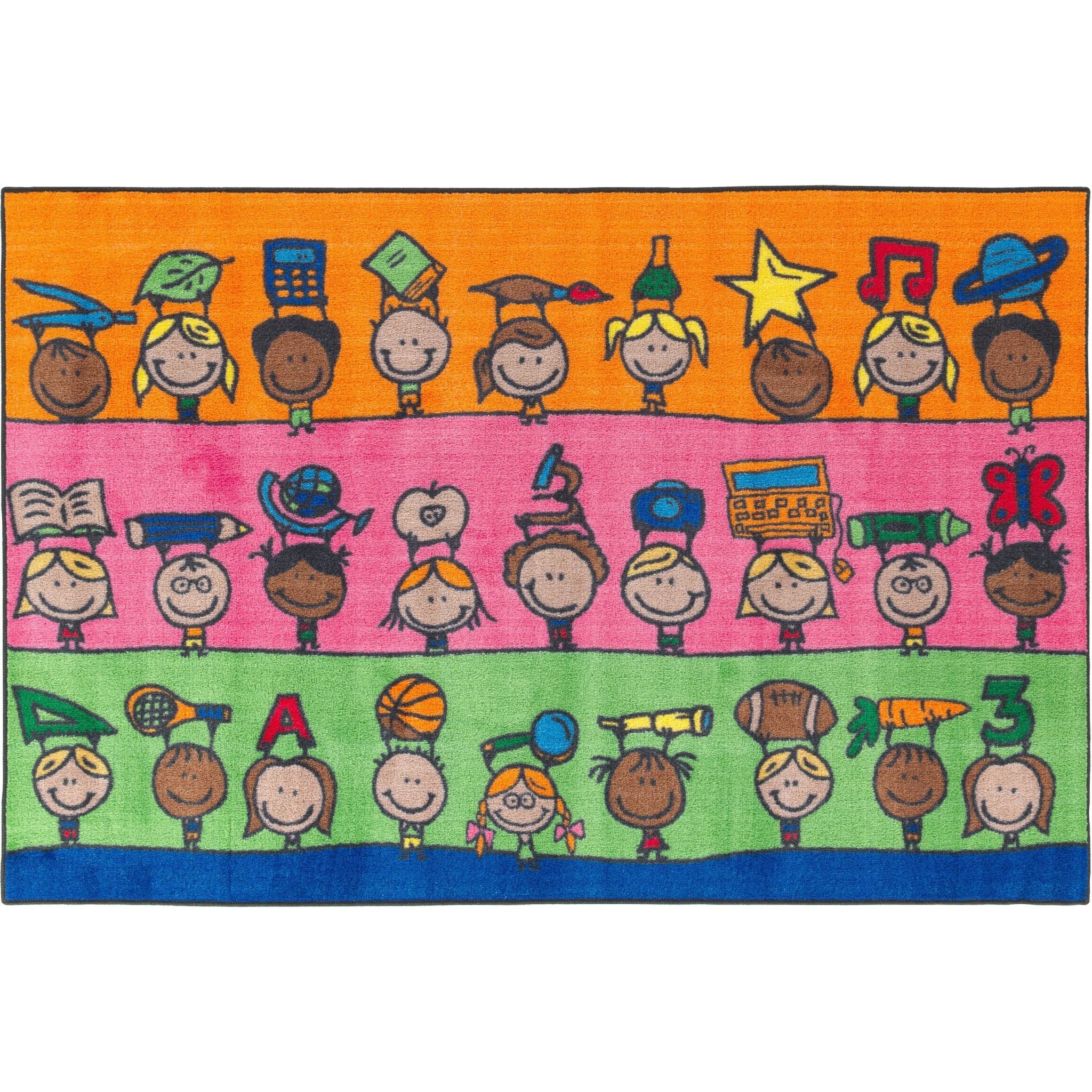 Flagship Carpets Fun At School Rug - Easy Care Floor 60’’x36’’ Multicolor - Rugs & Mats