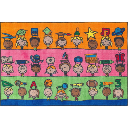 Flagship Carpets Fun At School Rug - Easy Care Floor 60’’x36’’ Multicolor - Rugs & Mats