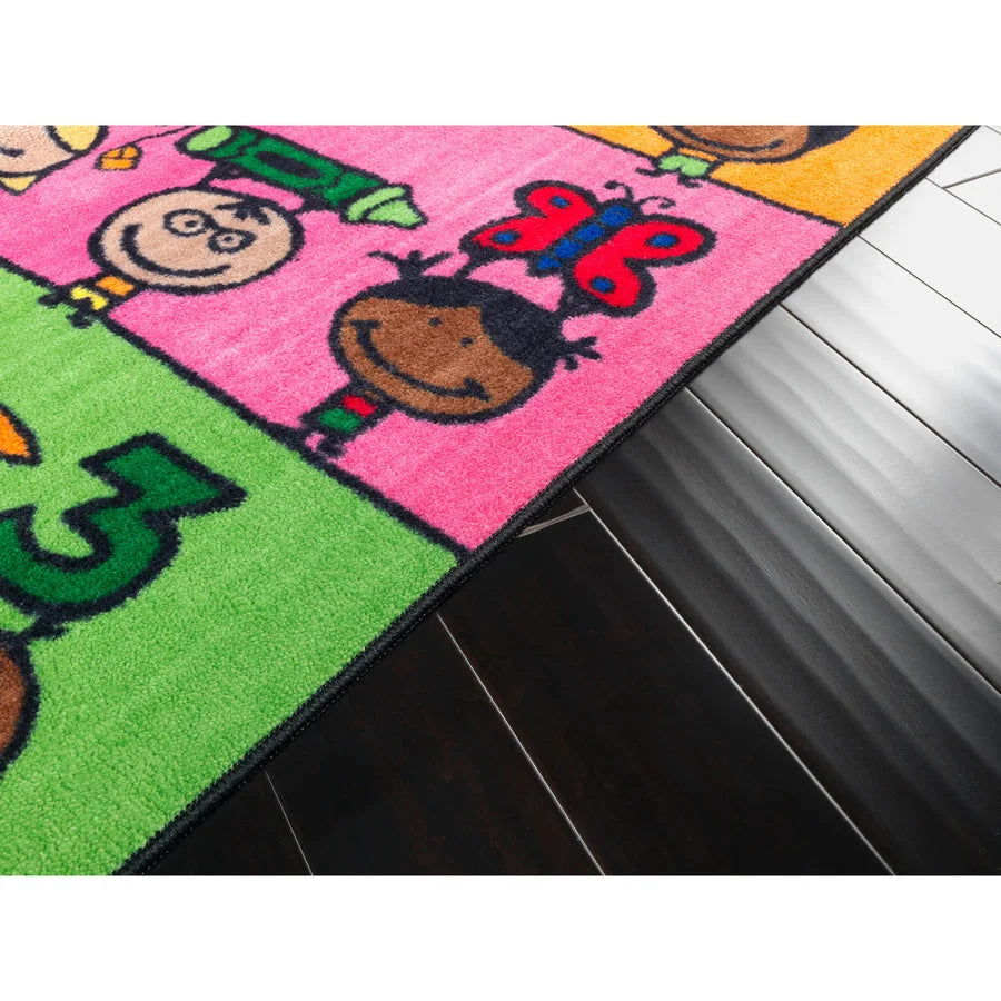 Flagship Carpets Fun At School Rug - Easy Care Floor 60’’x36’’ Multicolor - Rugs & Mats
