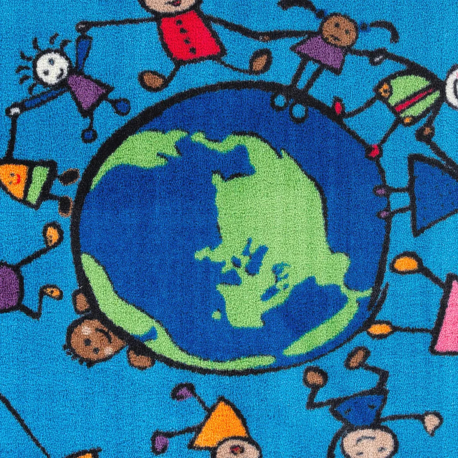 Flagship Carpets Happy World Rug - Easy Care 96’’x60’’ Multicolor - Rugs & Mats