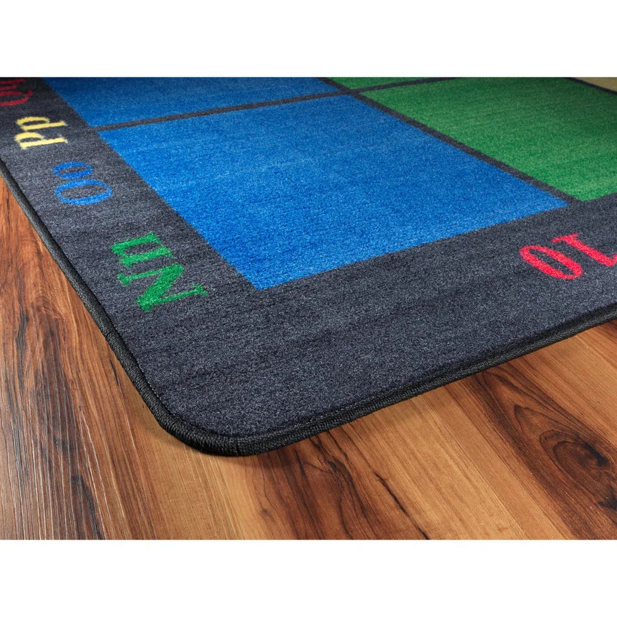 Flagship Carpets Learning Grid Seating Rug - Multicolor Nylon Floor - Rugs & Mats