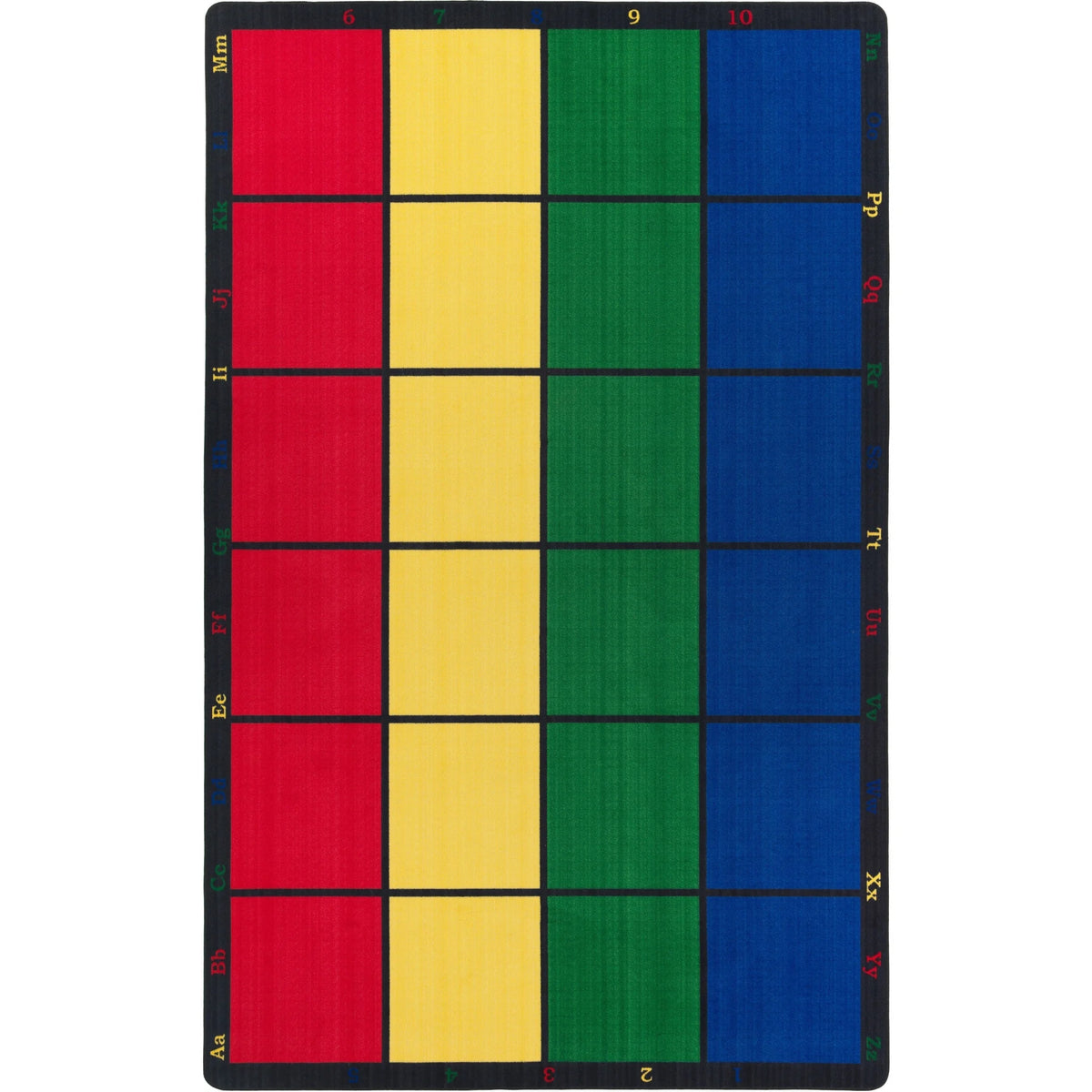 Flagship Carpets Learning Grid Seating Rug - Multicolor Nylon Floor - Rugs & Mats
