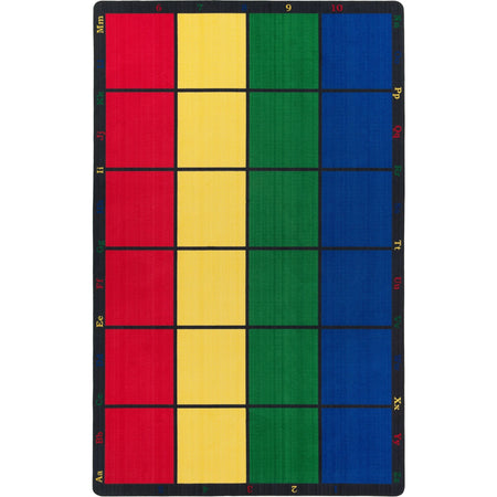 Flagship Carpets Learning Grid Seating Rug - Multicolor Nylon Floor - Rugs & Mats