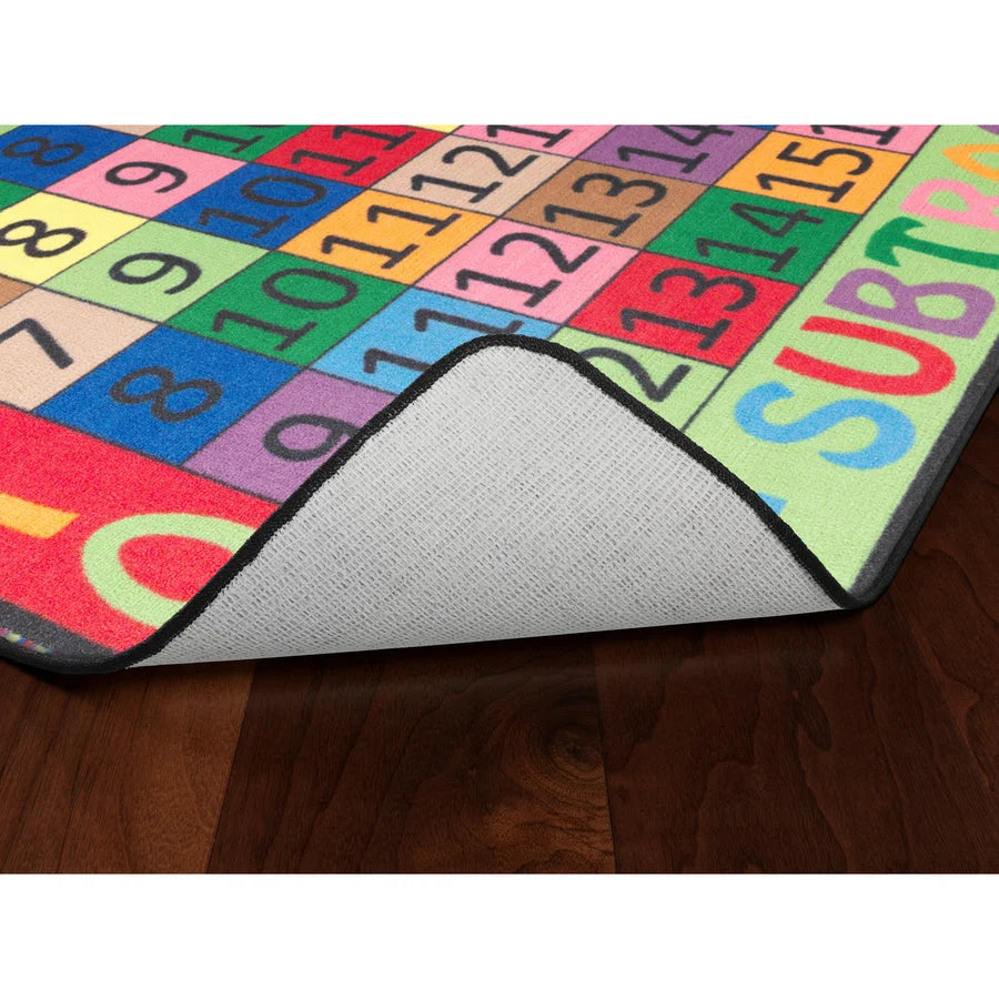 Flagship Carpets Math Collection Addition/Subtraction Rug - 12x12 ft Square - Multicolor - Rugs & Mats