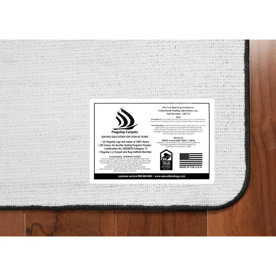 Flagship Carpets Math Collection Multiply/Divide Rug - 72x72 Square - Multicolor - Rugs & Mats