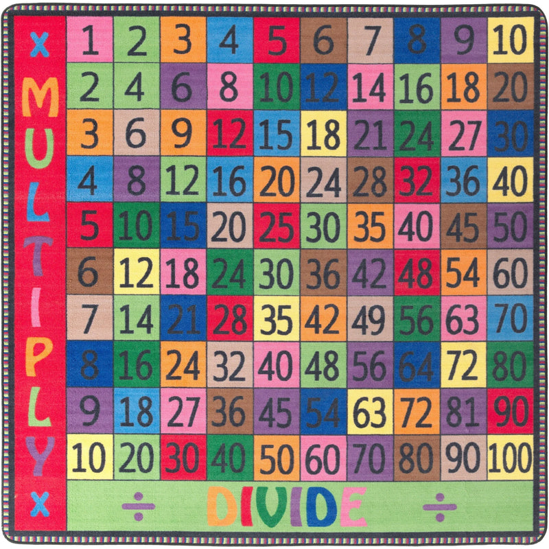 Flagship Carpets Math Collection Multiply/Divide Rug - Educational Square - Rugs & Mats