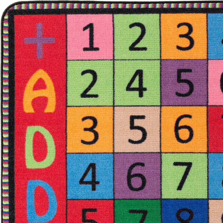 Flagship Carpets Math Collection Rug - Addition/Subtraction - 48’’x48’’ Square - Multicolor - Rugs & Mats
