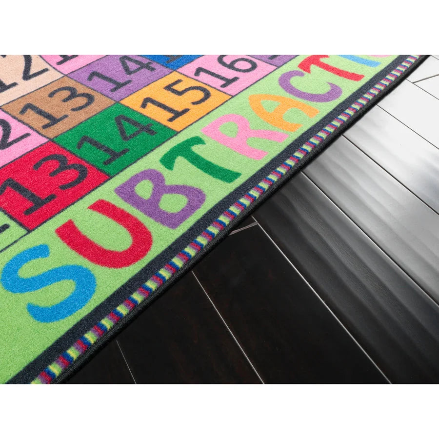 Flagship Carpets Math Collection Rug - Addition/Subtraction - 48’’x48’’ Square - Multicolor - Rugs & Mats