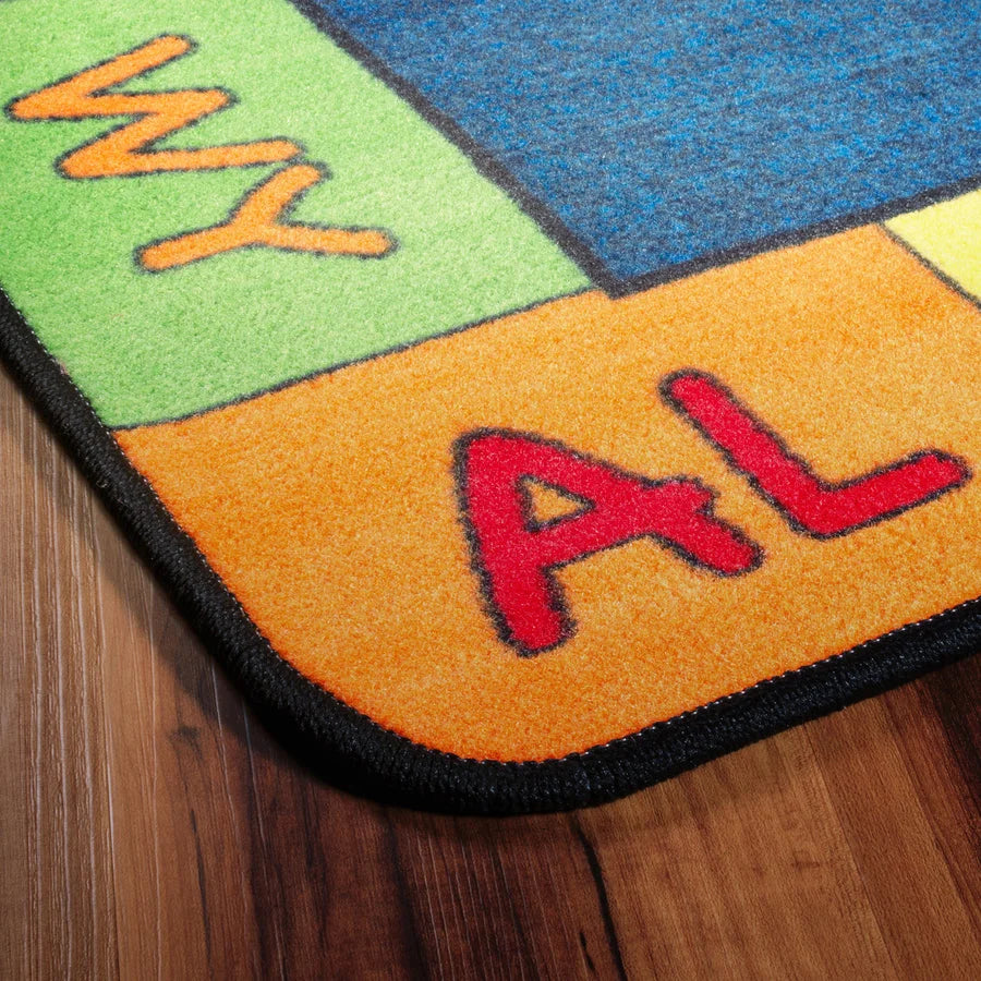 Flagship Carpets My America Doodle Map Rug - Educational 12ft x 90’’ Multicolor Nylon - Rugs & Mats