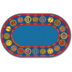 Flagship Carpets Number Circles Bilingual Rug - Multicolor Circle - Rugs & Mats