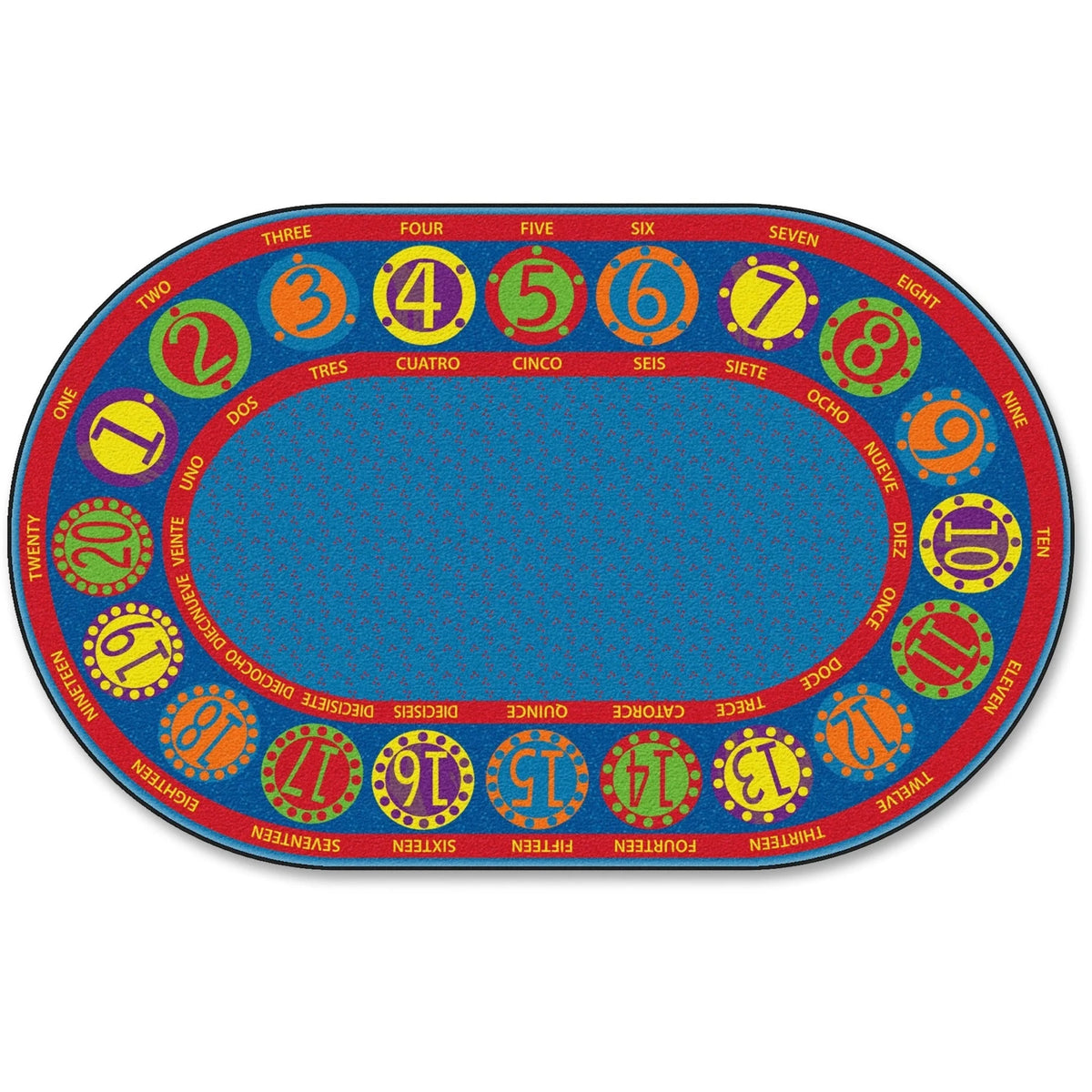 Flagship Carpets Number Circles Bilingual Rug - Multicolor Circle - Rugs & Mats