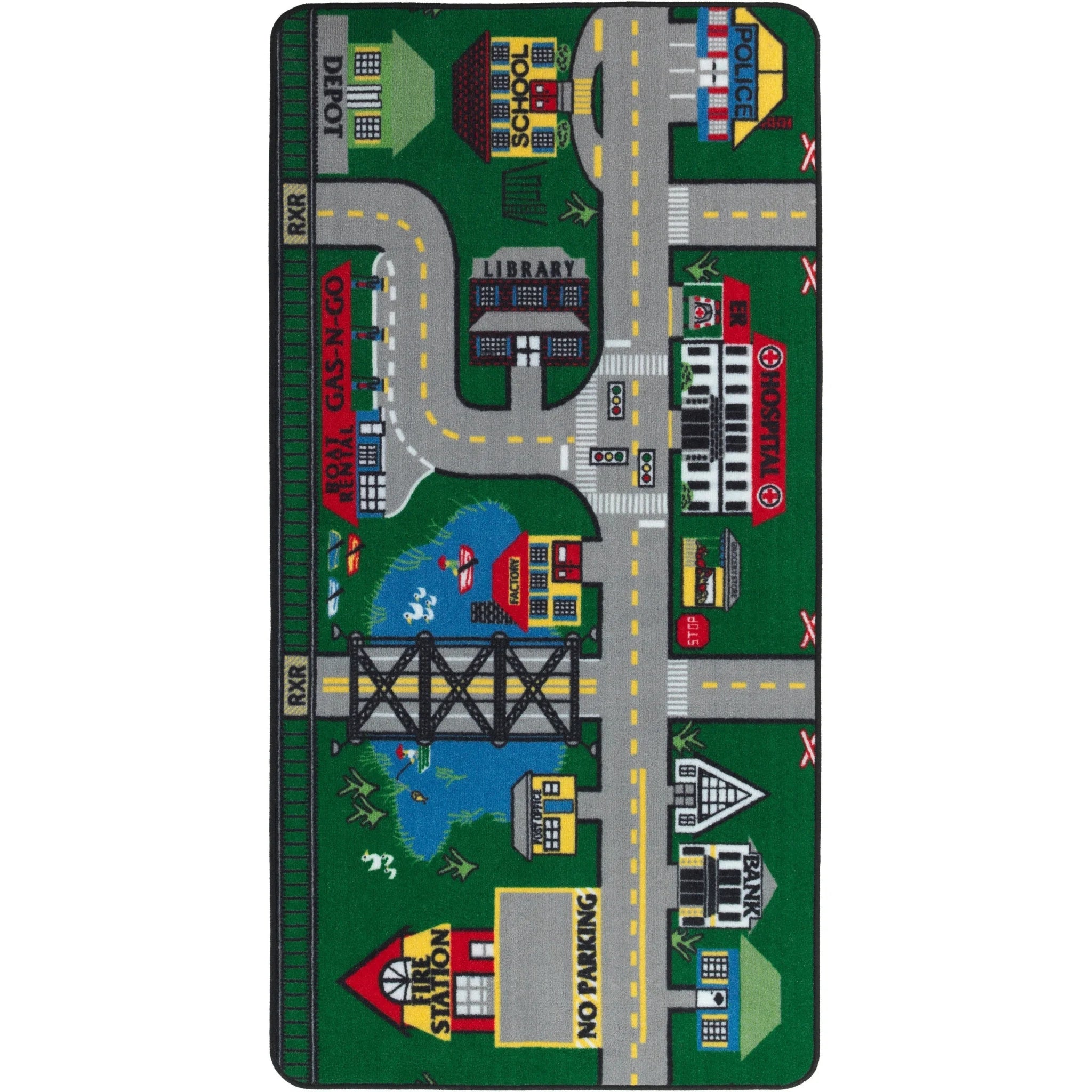 Flagship Carpets Places To Go Activity Rug - Educational Multicolor Nylon - Rugs & Mats