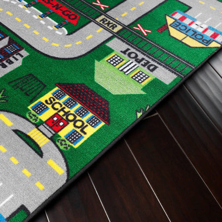 Flagship Carpets Places To Go Activity Rug - Educational Multicolor Nylon - Rugs & Mats