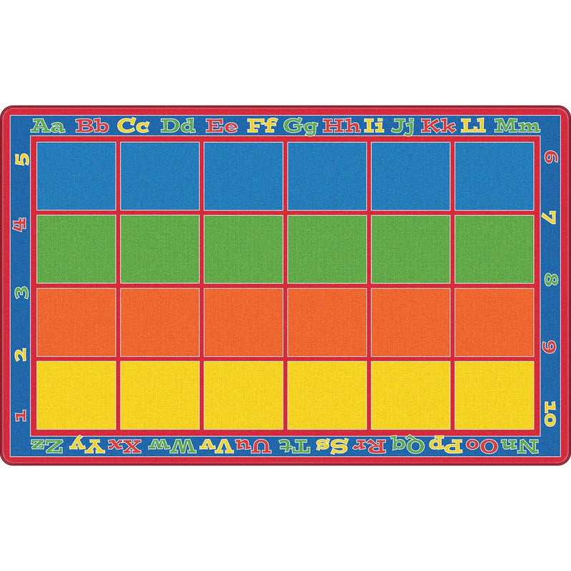 Flagship Carpets Primary Colors Grid Rug - 12 ft x 90’’ - Multicolor - Rugs & Mats