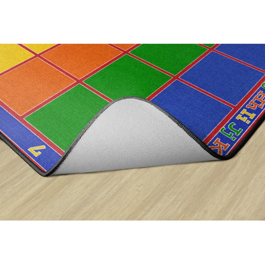 Flagship Carpets Primary Colors Square Grids Rug - Bottom