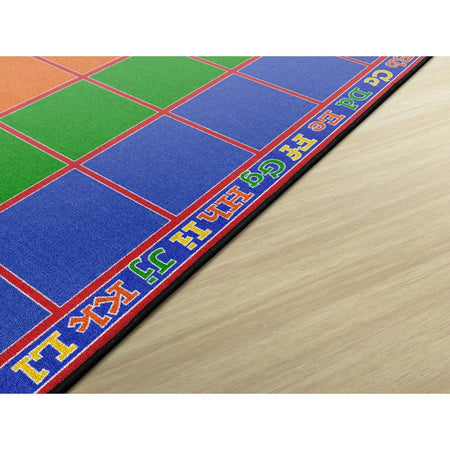 Flagship Carpets Primary Colors Square Grids Rug - Top