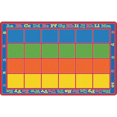 Flagship Carpets Primary Colors Square Grids Rug - Multicolor Rectangle - Rugs & Mats