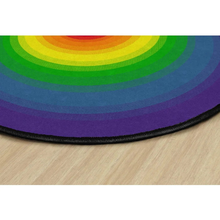 Flagship Carpets Rainbow Classroom Rug - Vibrant 72’’ Round Nylon - Rugs & Mats