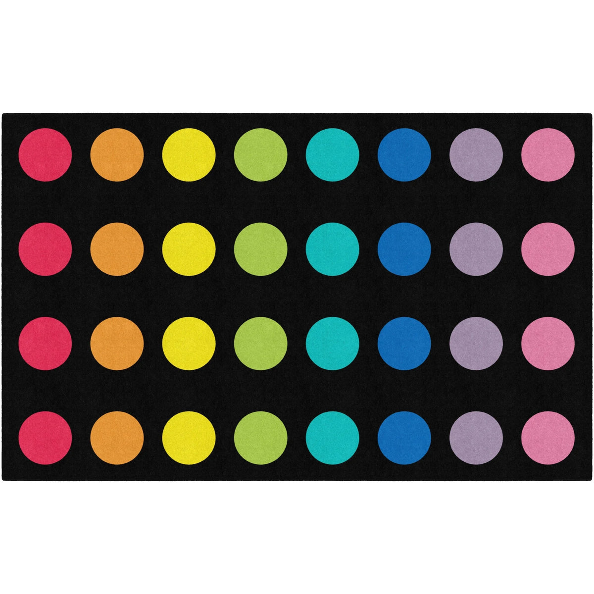 Flagship Carpets Rainbow Dots Rug - Schoolgirl Style 91.20’’ x 12 ft Primary - Rugs & Mats
