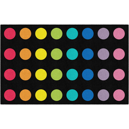 Flagship Carpets Rainbow Dots Rug - Schoolgirl Style 91.20’’ x 12 ft Primary - Rugs & Mats