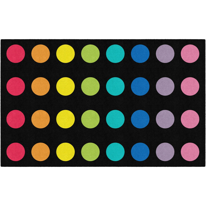 Flagship Carpets Rainbow Dots Rug - Schoolgirl Style 91.20’’ x 12 ft Primary - Rugs & Mats