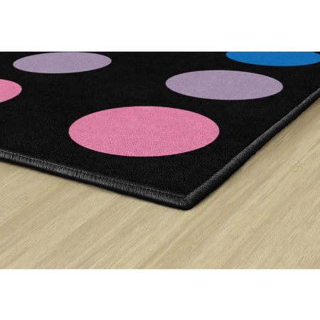 Flagship Carpets Rainbow Dots Rug - Schoolgirl Style 91.20’’ x 12 ft Primary - Rugs & Mats