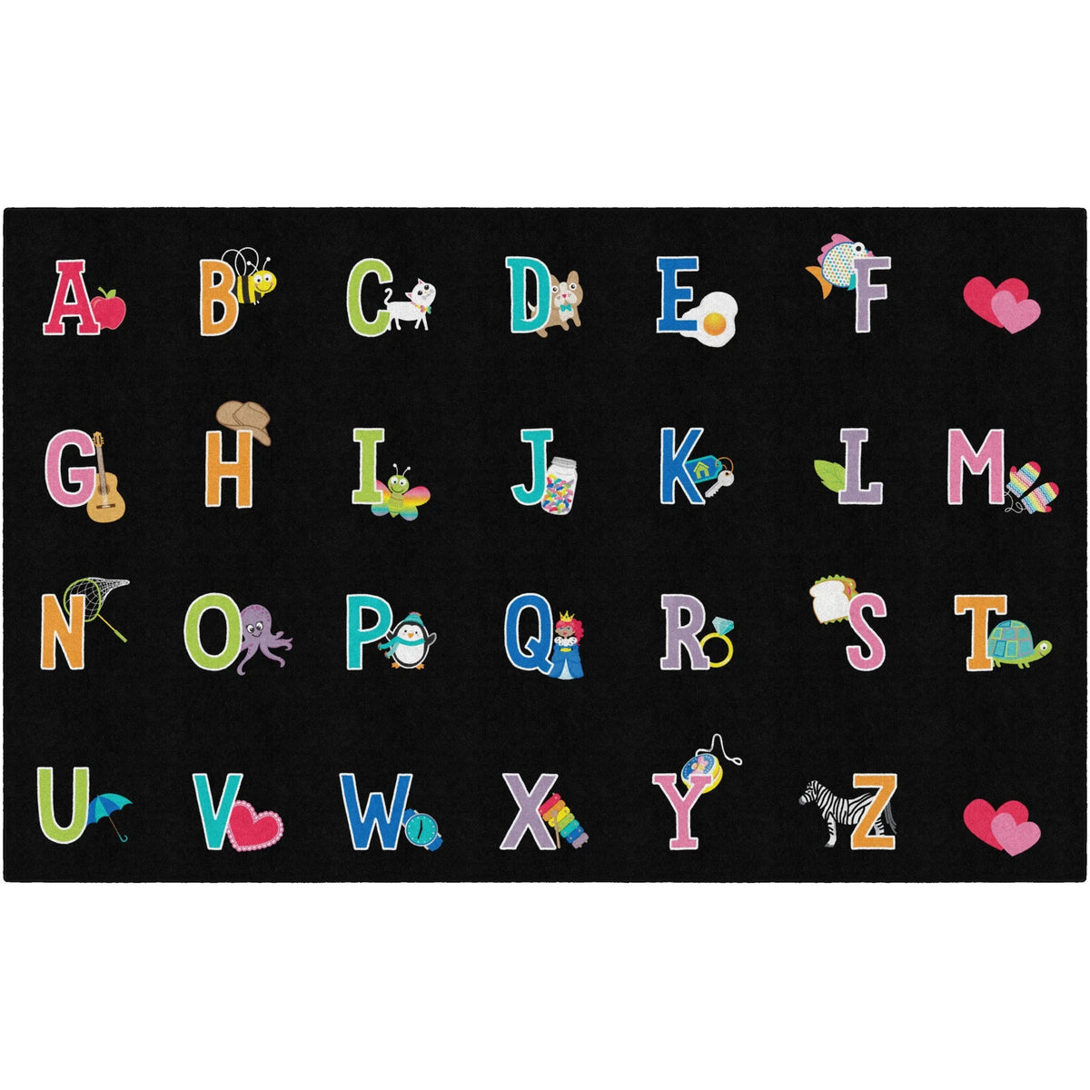 Flagship Carpets Schoolgirl Alphabet Pictures Rug - Educational Learning - Rugs & Mats