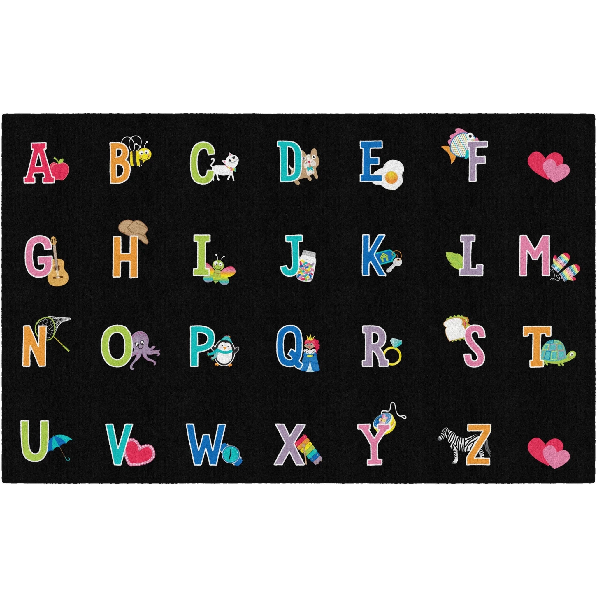 Flagship Carpets Schoolgirl Alphabet Pictures Rug - Educational Learning - Rugs & Mats