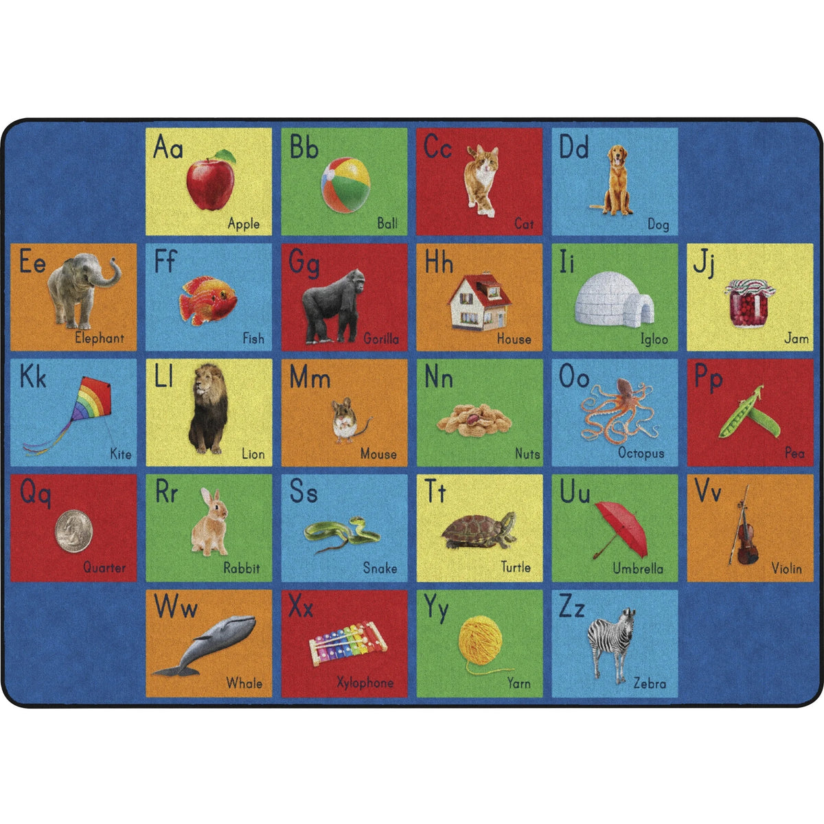 Flagship Carpets See My Alphabet Classroom Rug - Educational Floor - Rugs & Mats