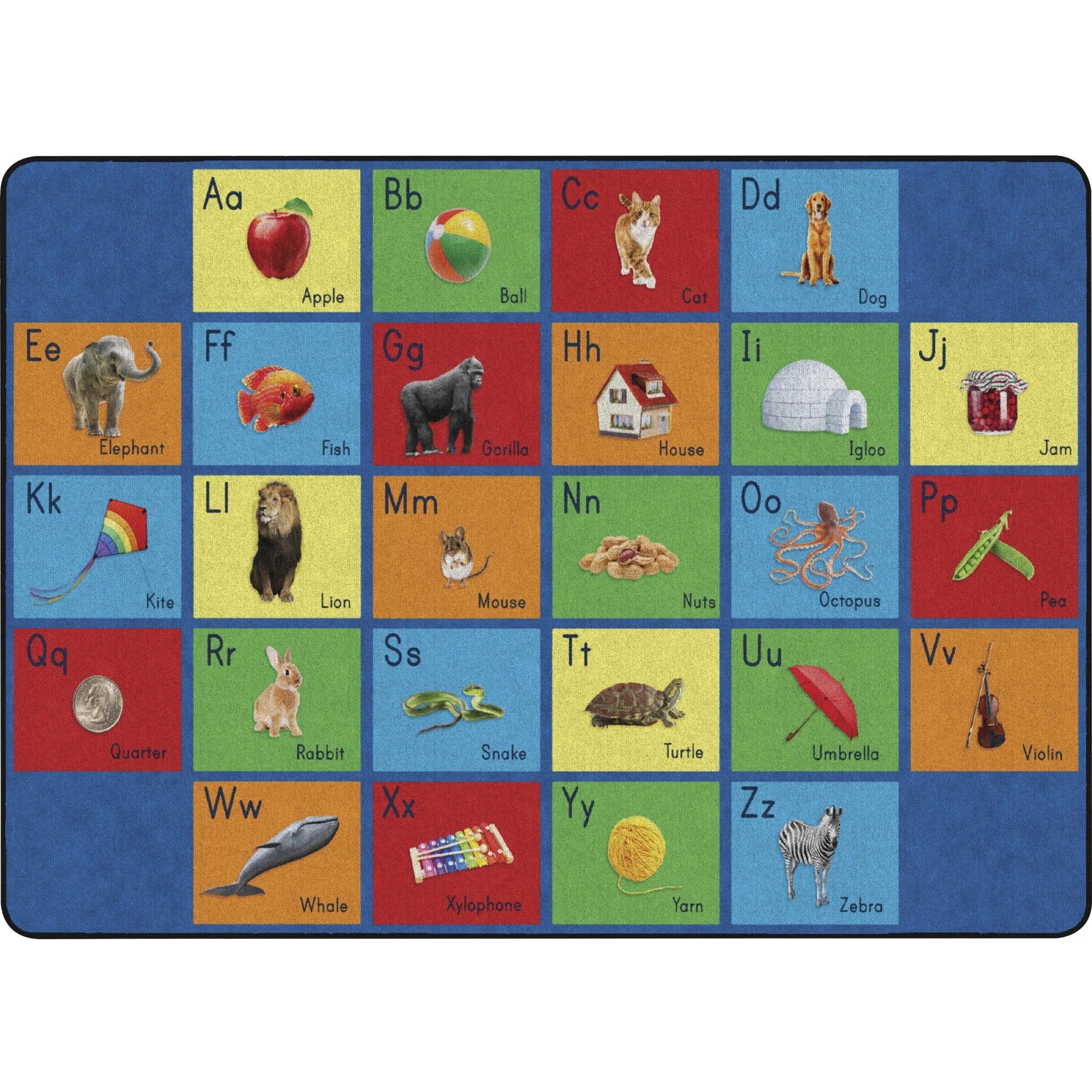 Flagship Carpets See My Alphabet Classroom Rug - Educational Floor - Rugs & Mats