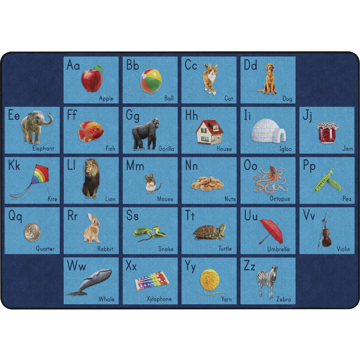 Flagship Carpets See My Alphabet Classroom Rug - Educational Floor - Rugs & Mats