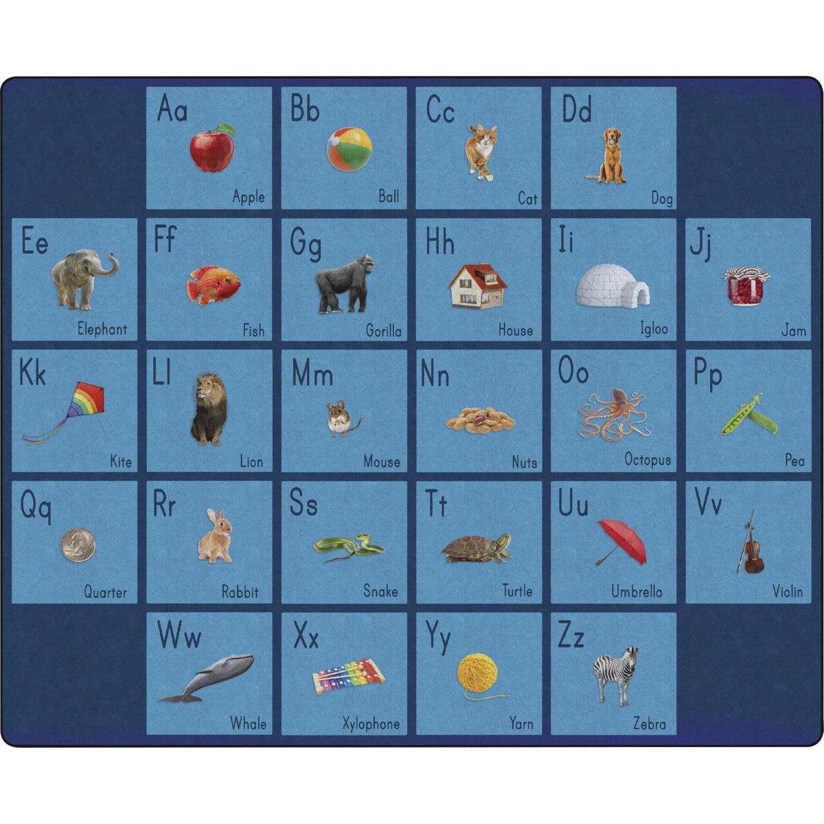 Flagship Carpets See My Alphabet Classroom Rug - Educational Floor - Rugs & Mats