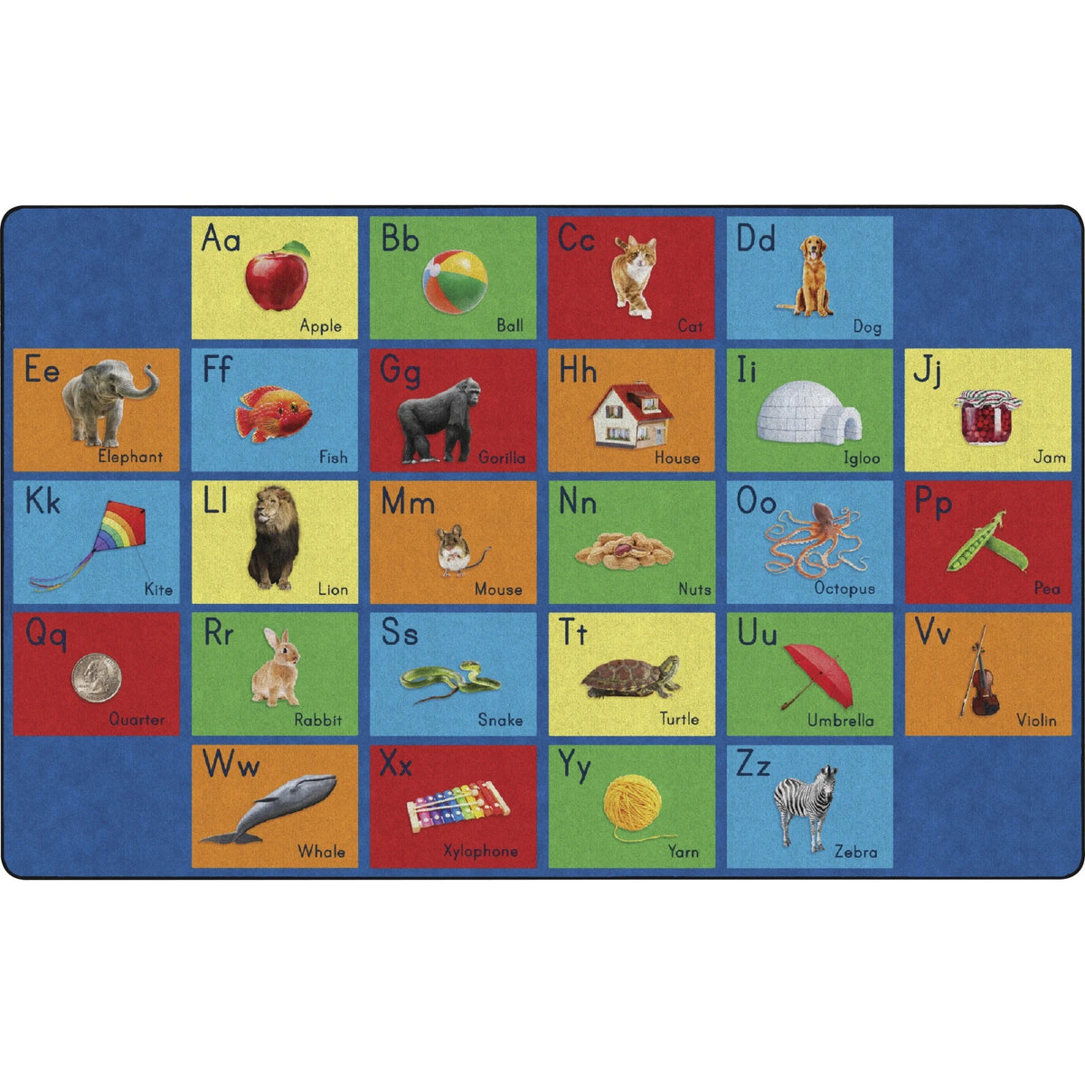Flagship Carpets See My Alphabet Classroom Rug - Educational Floor - Rugs & Mats