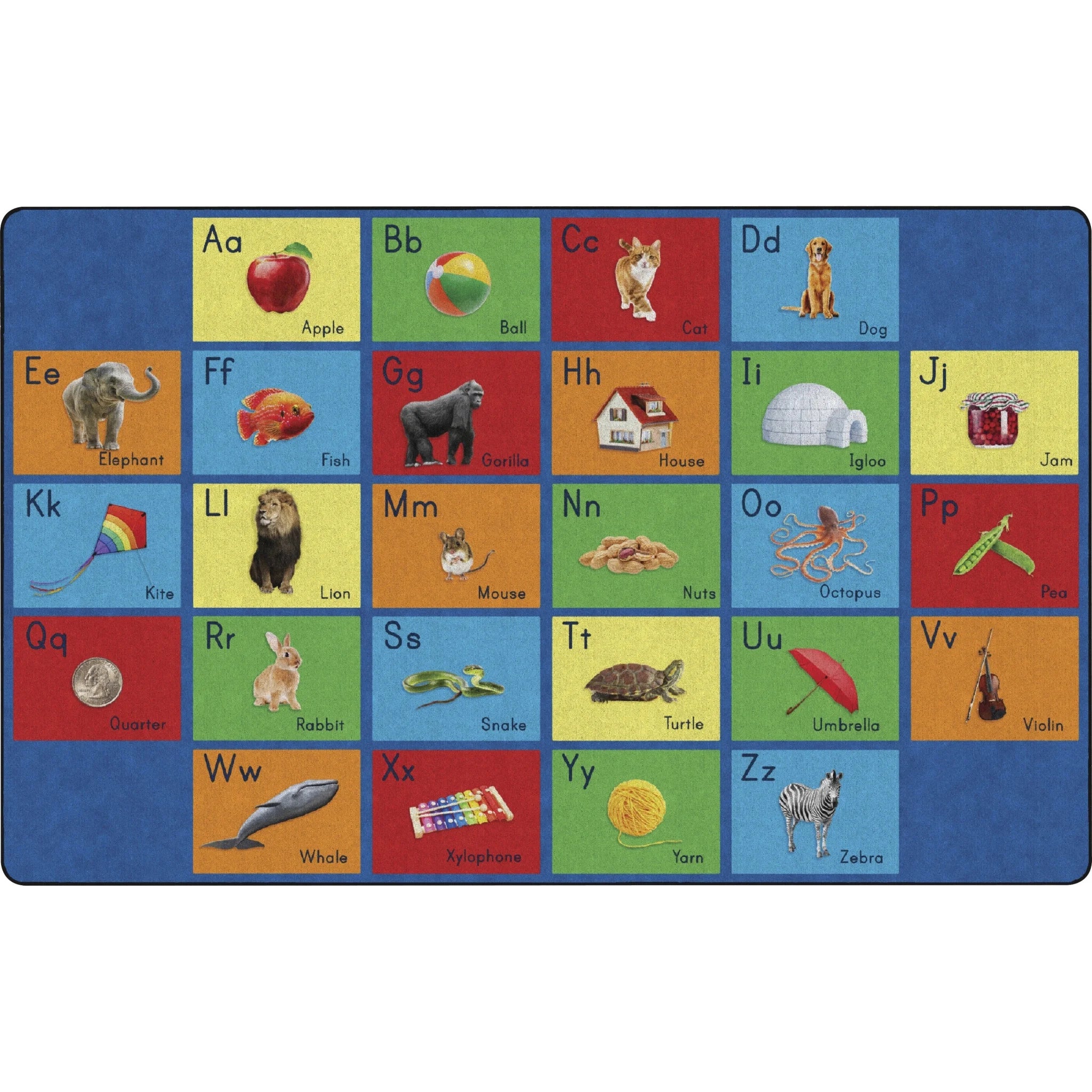 Flagship Carpets See My Alphabet Classroom Rug - Educational Floor - Rugs & Mats