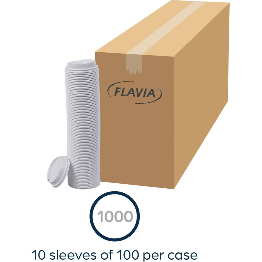 Flavia 10 oz Hot Beverage Paper Cup Lids - fl - White - Drink - 1000 / Carton - Cups