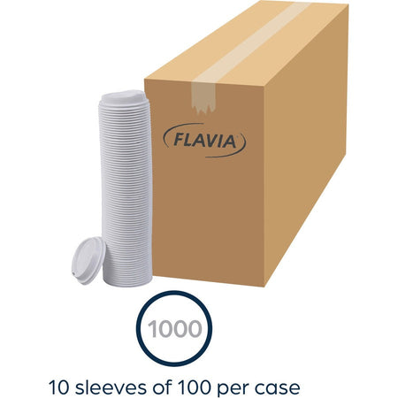 Flavia 10 oz Hot Beverage Paper Cup Lids - fl - White - Drink - 1000 / Carton - Cups