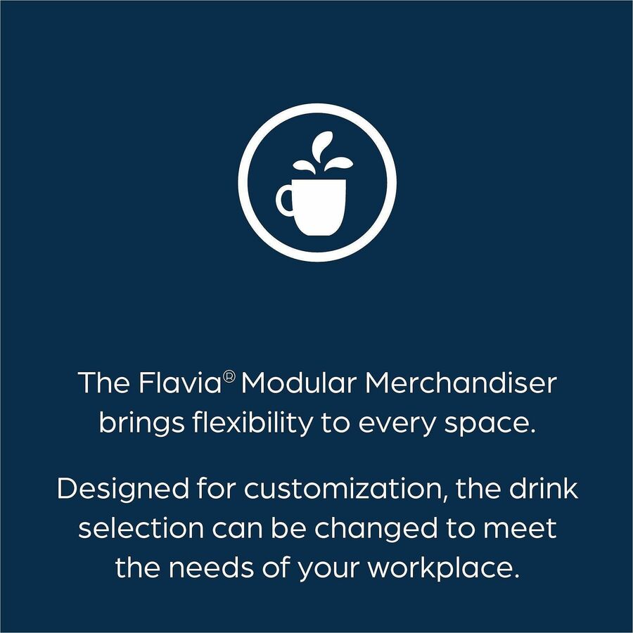 Flavia 4-Column Merchandiser - 480 - Horizontal20.50’’ Depth - Black - 1 Each - Breakroom Organizers