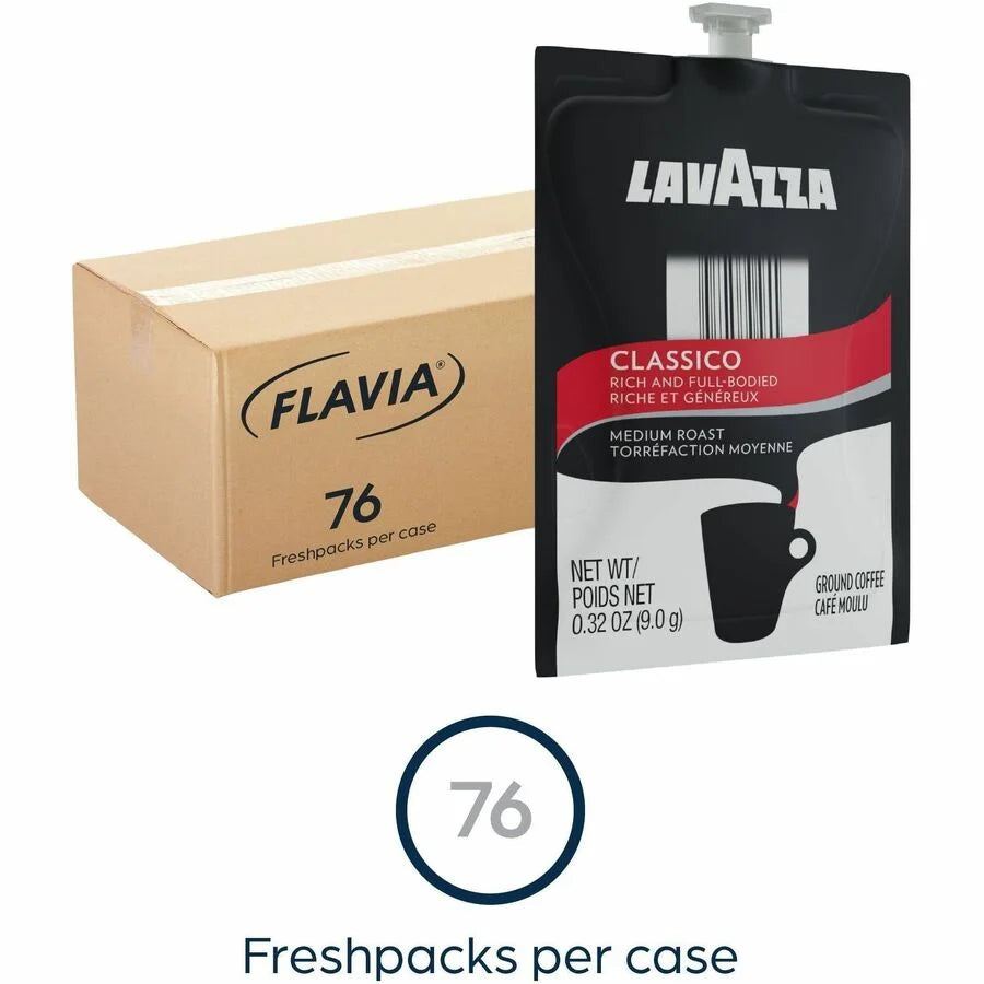 Flavia Freshpack Classico Coffee: Medium Ground Blend - 0.3 oz - 76/Carton - Coffee