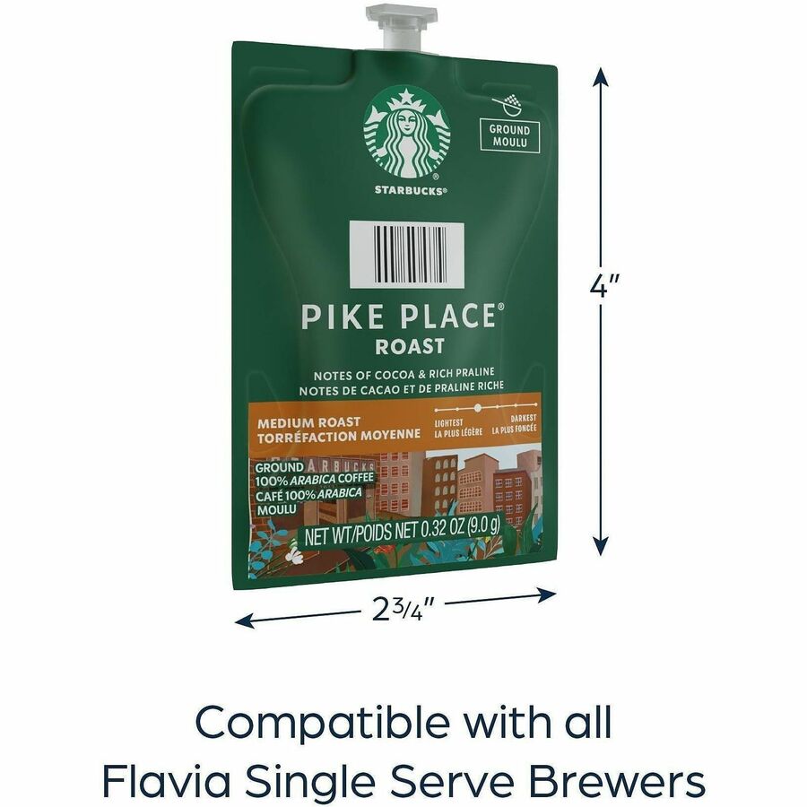 Flavia Ground Freshpack Pike Place Roast Coffee - American - Medium - Classic - 76 / Case