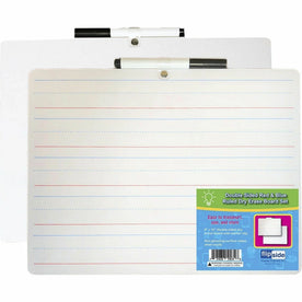Flipside 2-Sided Dry Erase Board Set: 12’’x9’’ White Hardboard - Desktop & Lap - 12/Pack - Learning Boards Supplies