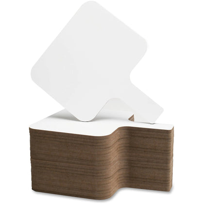 Flipside Dry Erase Answer Paddle: 8’’x9.8’’ White Surface - Pack of 24 - Learning Boards & Supplies