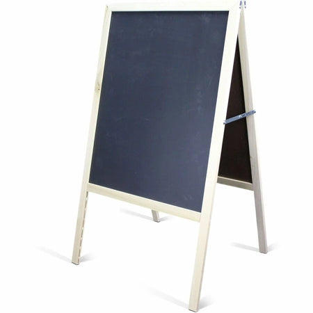 Flipside Dry-Erase/Chalkboard Easel: Natural White/Black Surface Hardwood Frame - Art Stations