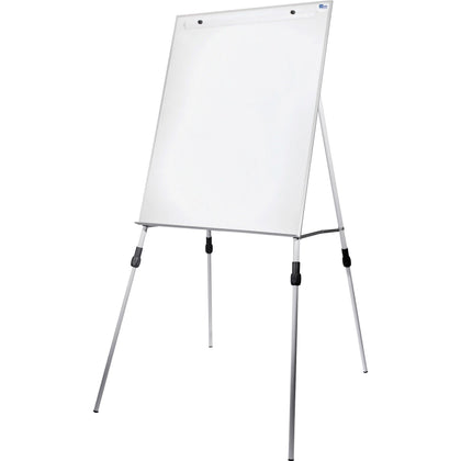 Flipside Dry-Erase Easel Stand: 27.5’’ x 32’’ White Aluminum - Multi-use Floor/Tabletop Stand - Art Stations