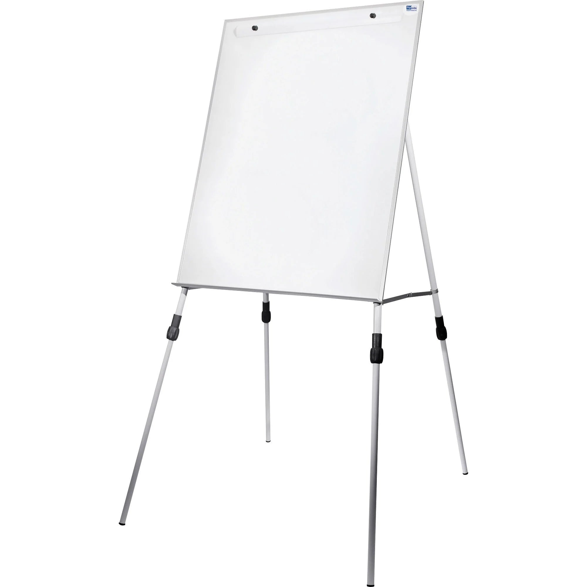 Flipside Dry-Erase Easel Stand: 27.5’’ x 32’’ White Aluminum - Multi-use Floor/Tabletop Stand - Art Stations
