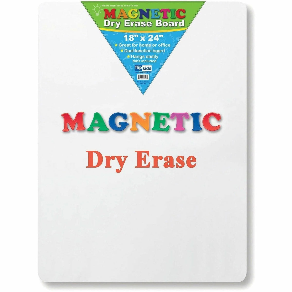 Flipside Magnetic Dry Erase Board - 18x24’’ White Rectangle - Surface - Learning Boards & Supplies