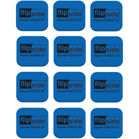 Flipside Magnetic Whiteboard Student Erasers - Blue - 12-Pack - EVA Foam - Learning Boards & Supplies