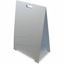 Flipside Premium Dry-Erase Marquee Easel - White Corrugated Plastic Surface - Sturdy Lightweight Foldable Handle Ghost