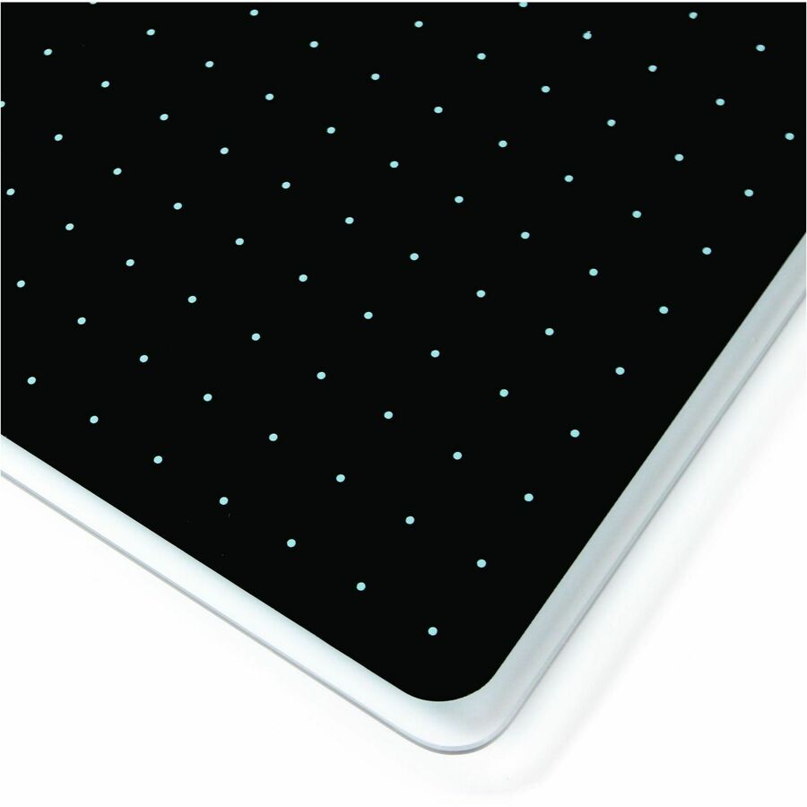 Floortex Cleartex Glacier Teal & Black Plan & Grid Glass Dry-Erase Board - 14" x 14" - Alternate-Image2
